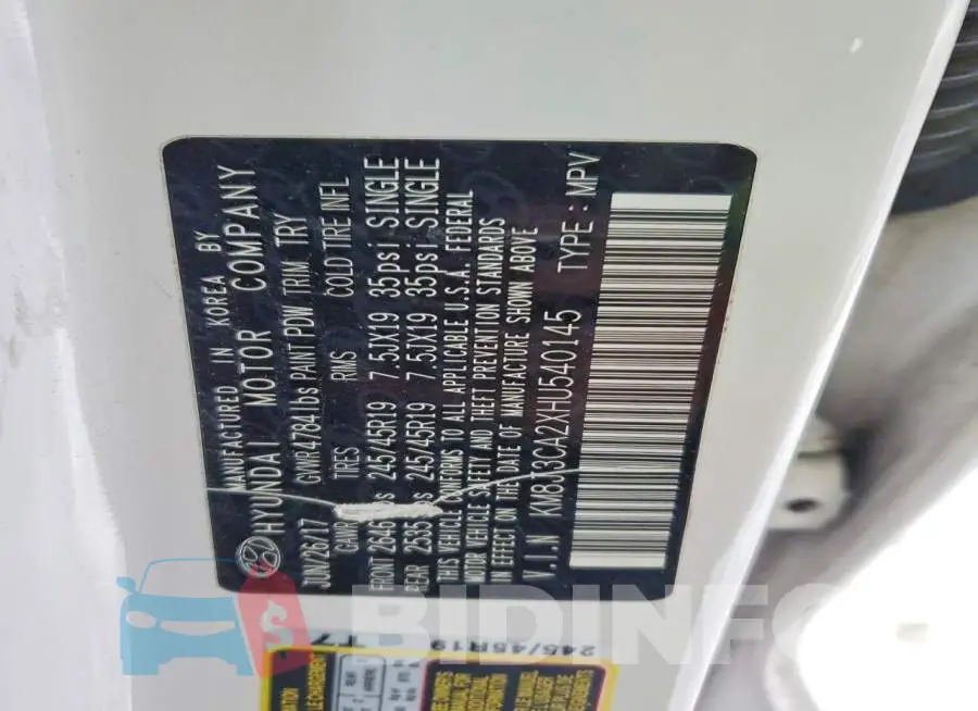 KM8J3CA2XHU540145 Photo# 13