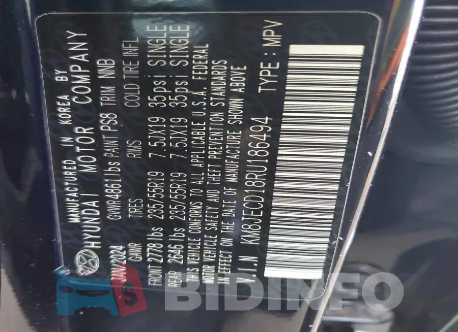 KM8JECD18RU186494 Photo# 13