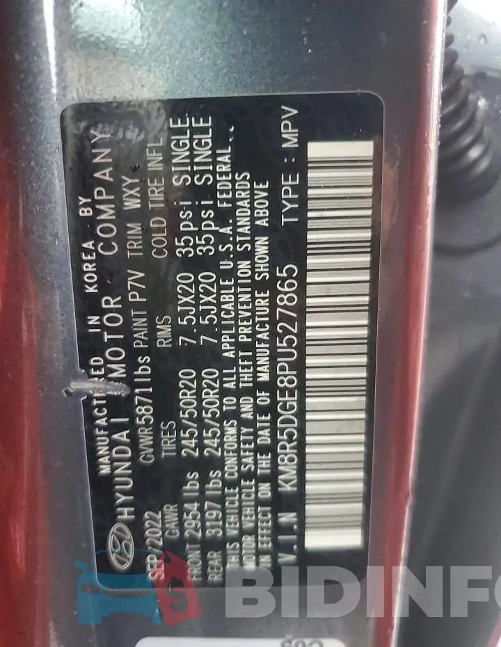 KM8R5DGE8PU527865 Photo# 13