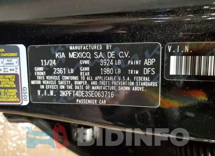3KPFT4DE3SE063716 Photo# 12