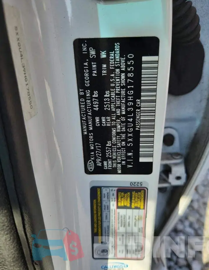 5XXGU4L39HG178550 Photo# 12