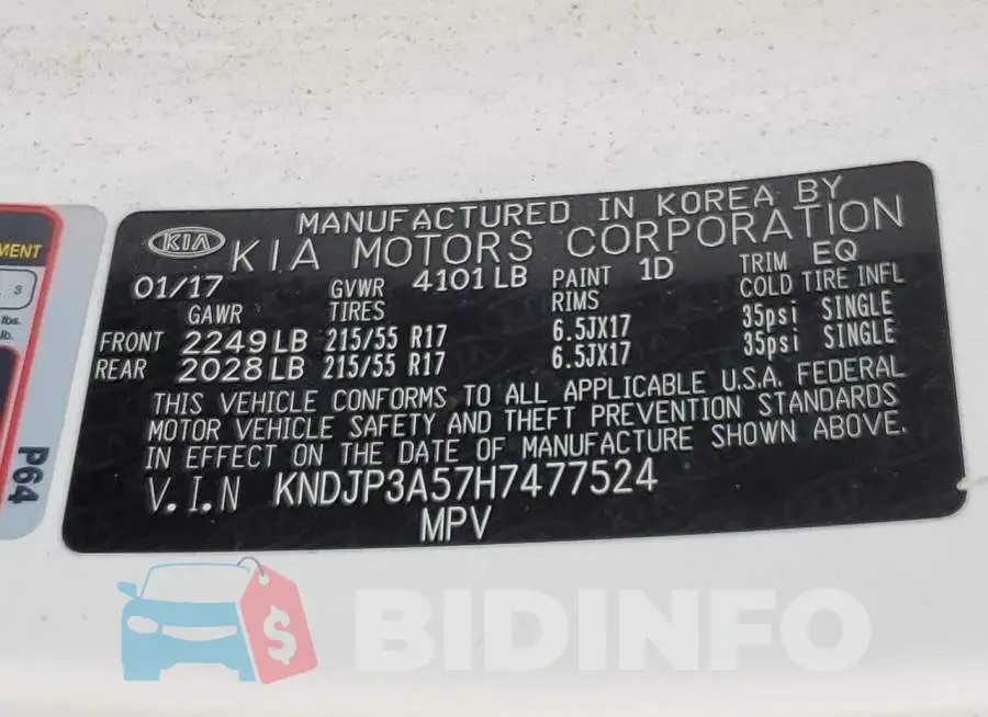 KNDJP3A57H7477524 Photo# 13