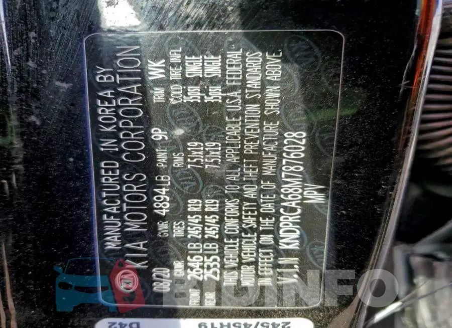 KNDPRCA68M7876028 Photo# 14