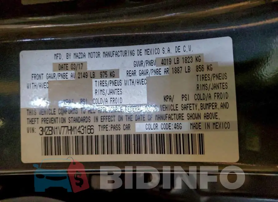 3MZBN1V77HM143166 Photo# 13