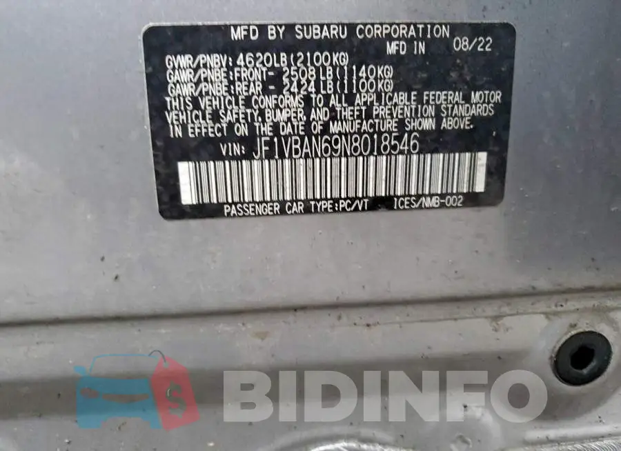 JF1VBAN69N8018546 Photo# 13