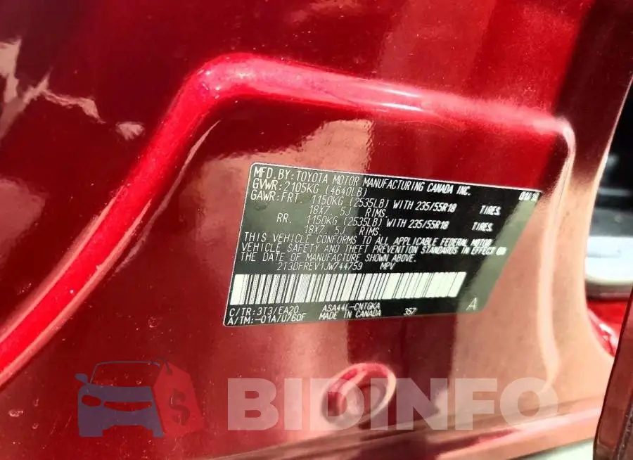 2T3DFREV1JW744759 Photo# 14