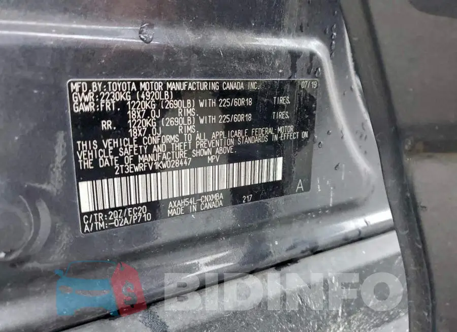 2T3EWRFV1KW028447 Photo# 13