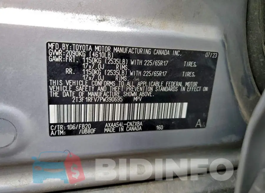 2T3F1RFV7PW390695 Photo# 14
