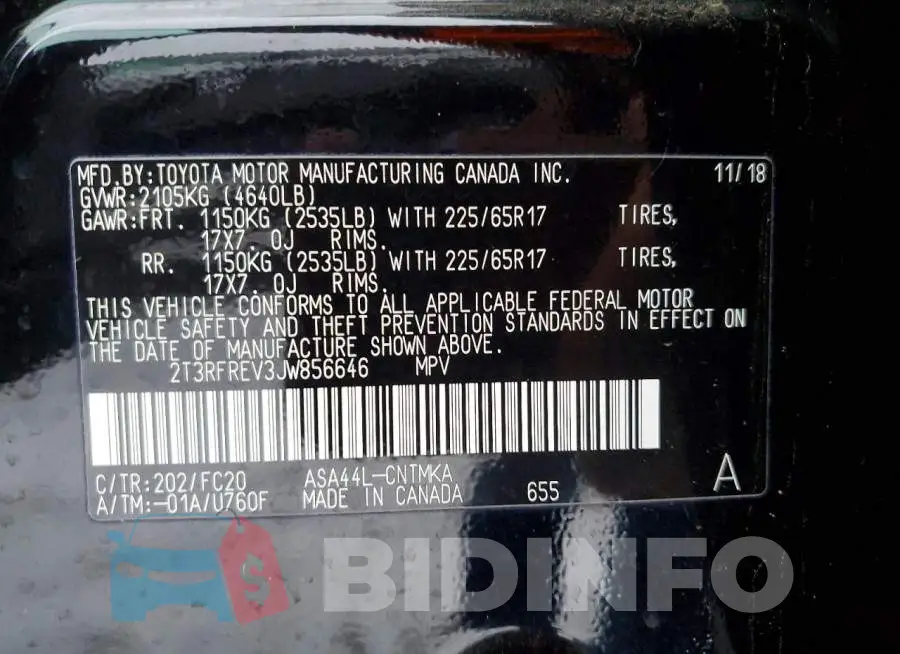 2T3RFREV3JW856646 Photo# 13