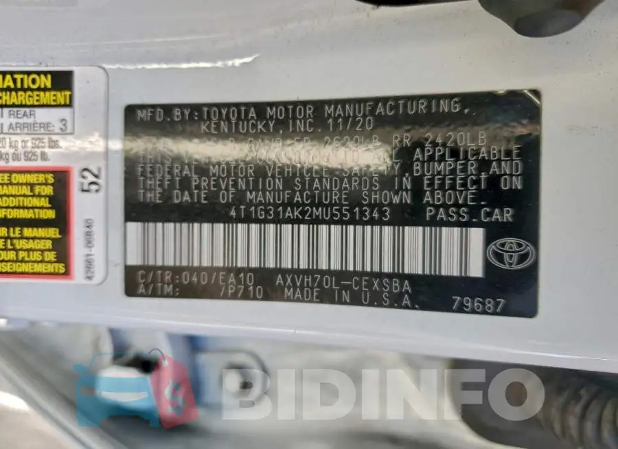 4T1G31AK2MU551343 Photo# 13