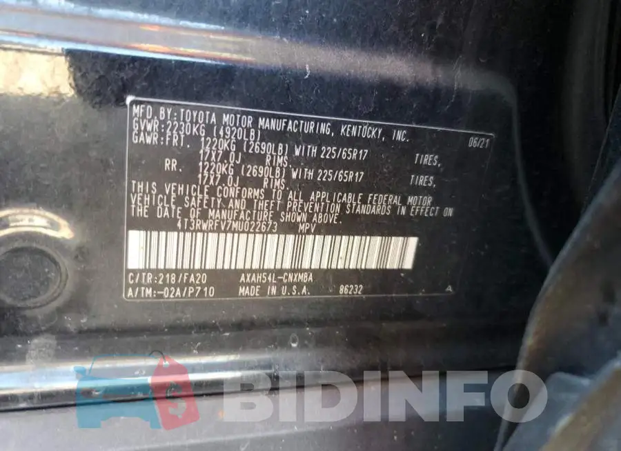 4T3RWRFV7MU022673 Photo# 12