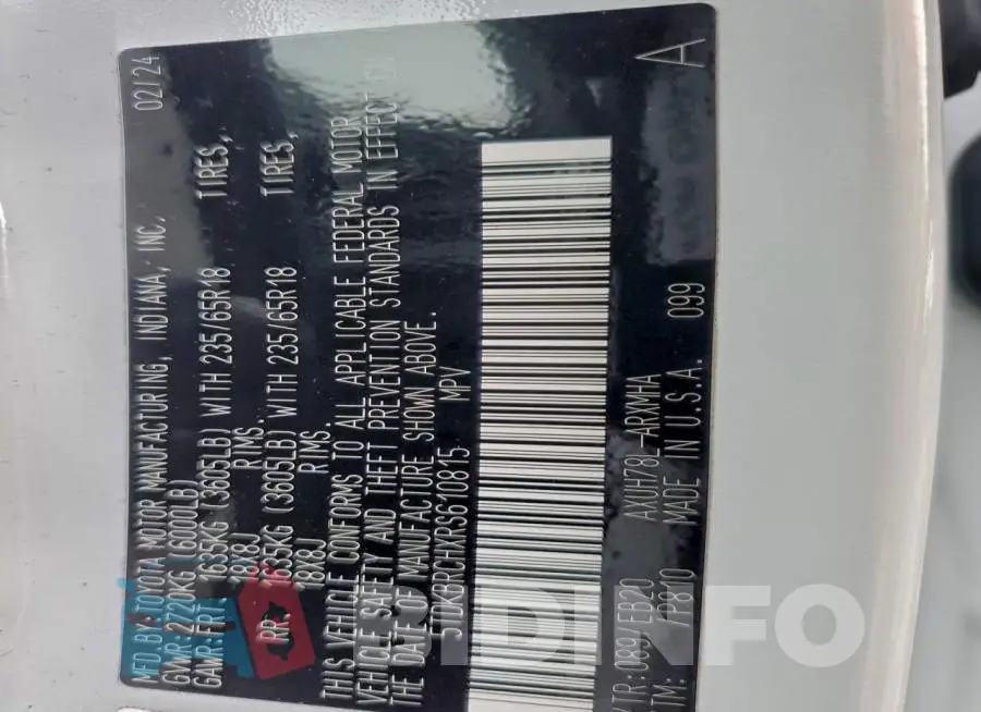 5TDKBRCHXRS610815 Photo# 13