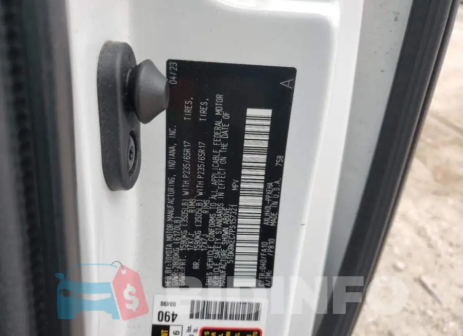 5TDKRKEC7PS157321 Photo# 13
