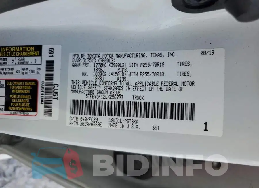 5TFEY5F12LX256793 Photo# 13