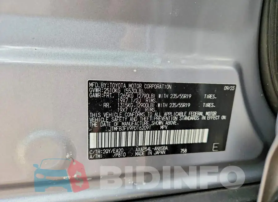JTMFB3FV9PD162091 Photo# 14