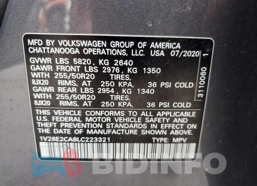 1V26E2CA8LC223321 Photo# 14
