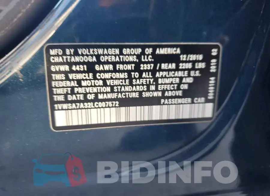1VWSA7A32LC007572 Photo# 13