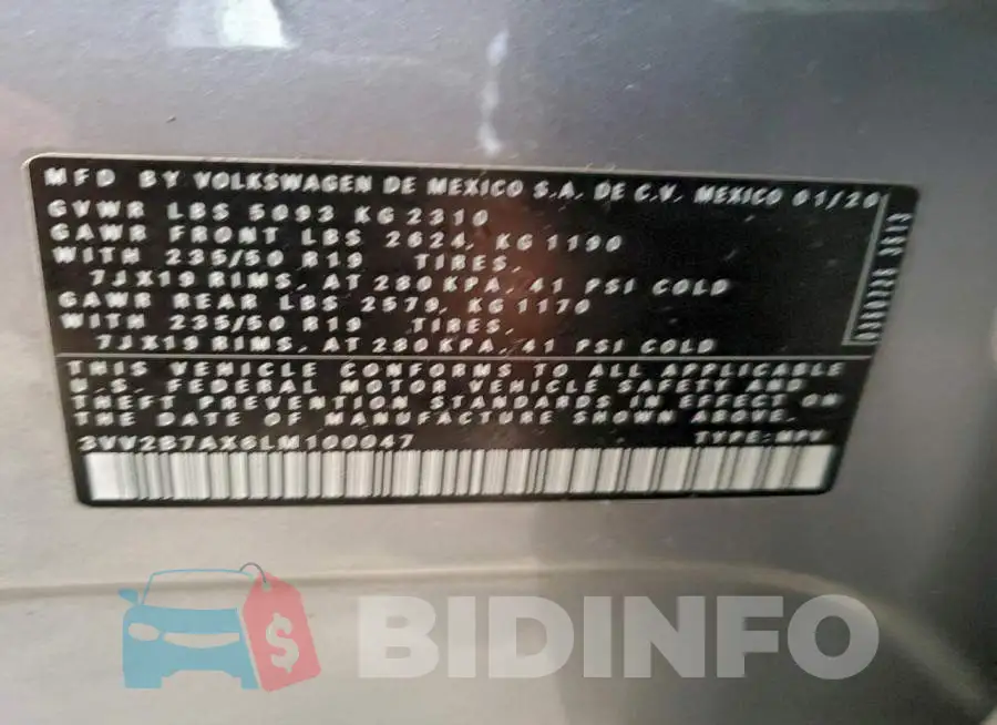 3VV2B7AX6LM100047 Photo# 13