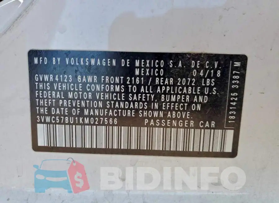 3VWC57BU1KM027566 Photo# 12