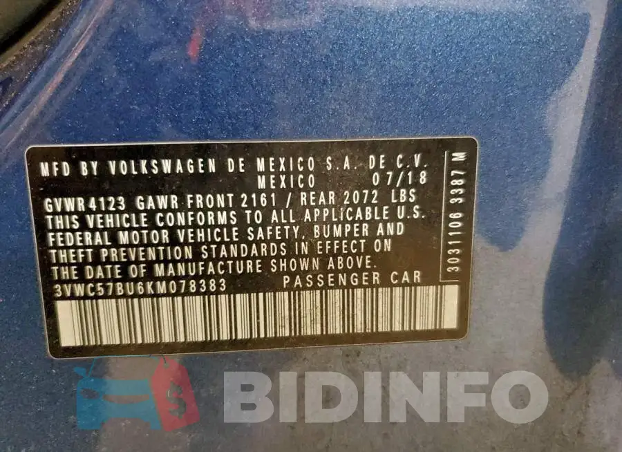 3VWC57BU6KM078383 Photo# 13