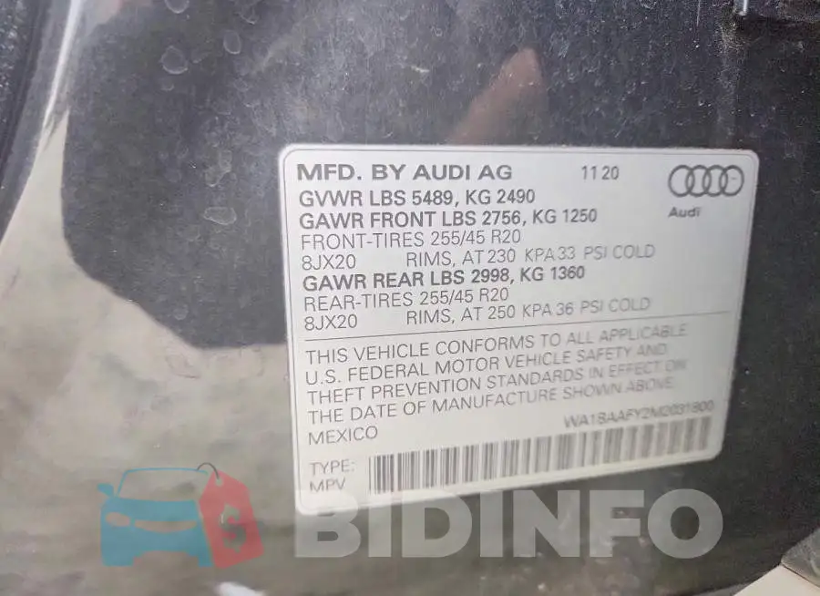 WA1BAAFY2M2031800 Photo# 13