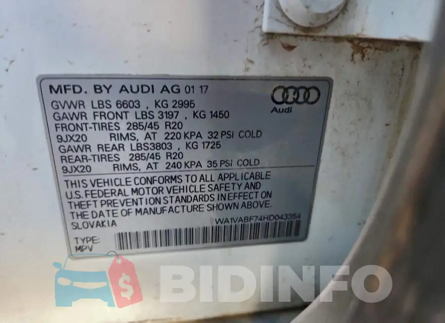WA1VABF74HD043354 Photo# 13
