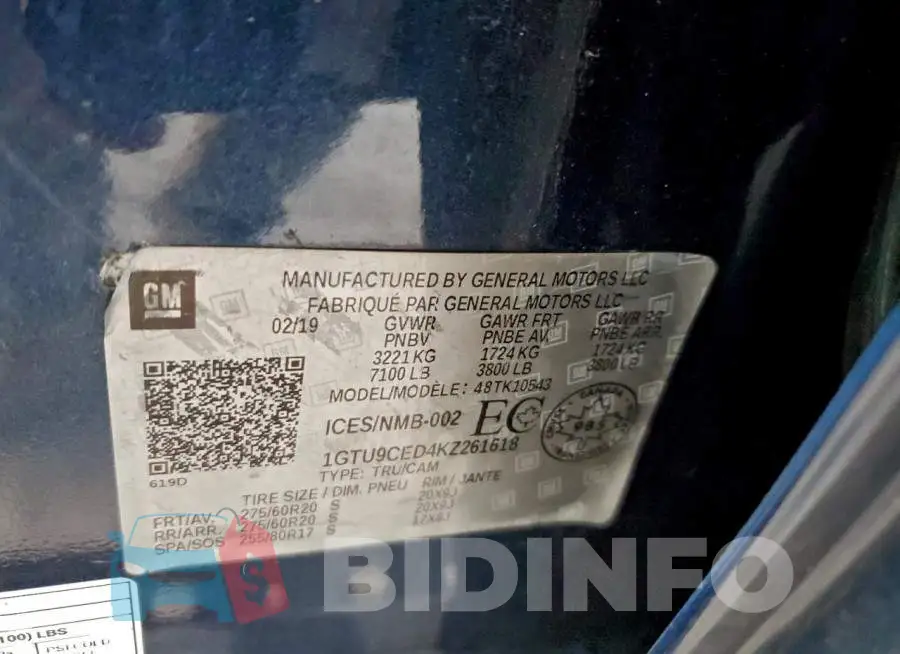 1GTU9CED4KZ261618 Photo# 12