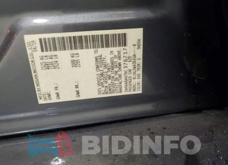 1N4AA6AV7KC376717 Photo# 12
