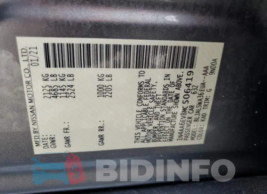 1N4AA6EV8MC506419 Photo# 13