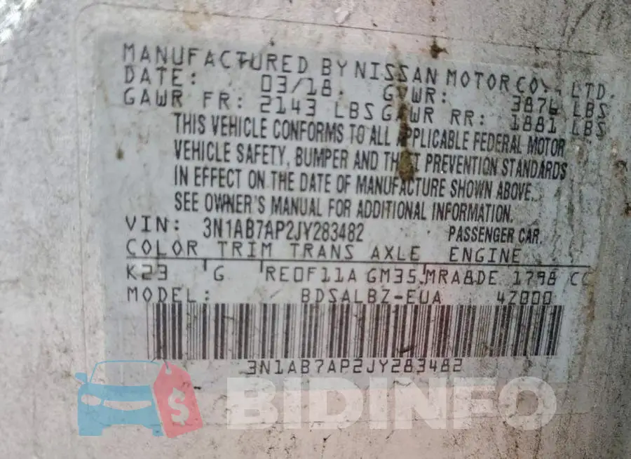 3N1AB7AP2JY283482 Photo# 13