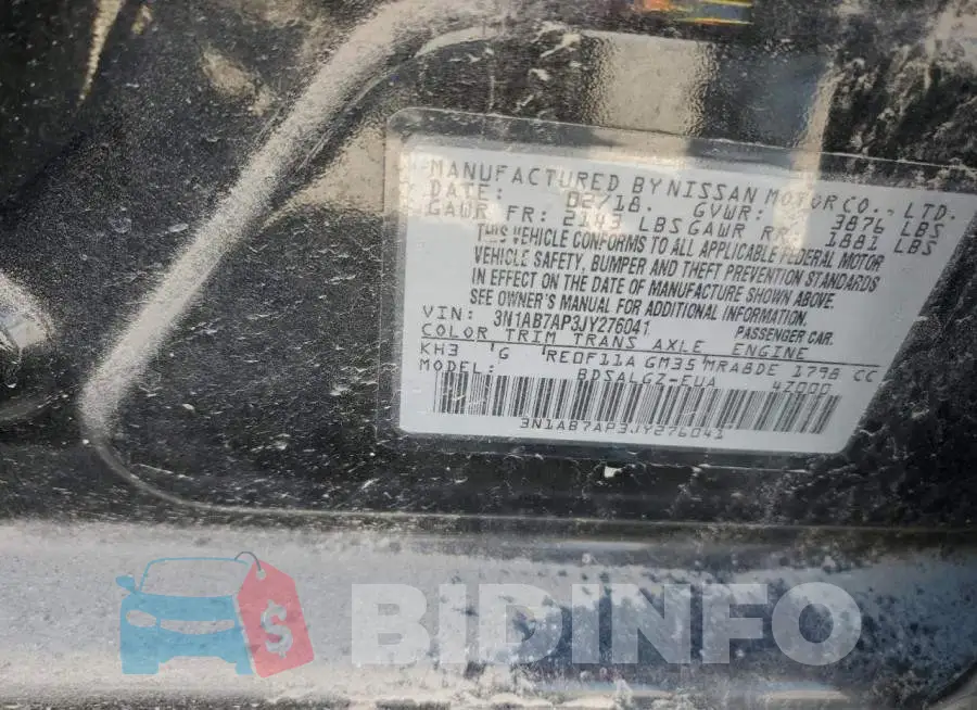 3N1AB7AP3JY276041 Photo# 13