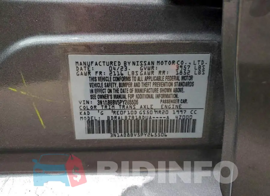 3N1AB8BV5PY265506 Photo# 12