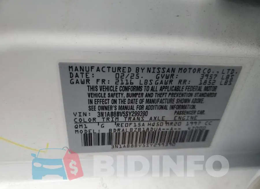 3N1AB8BV5SY299390 Photo# 12
