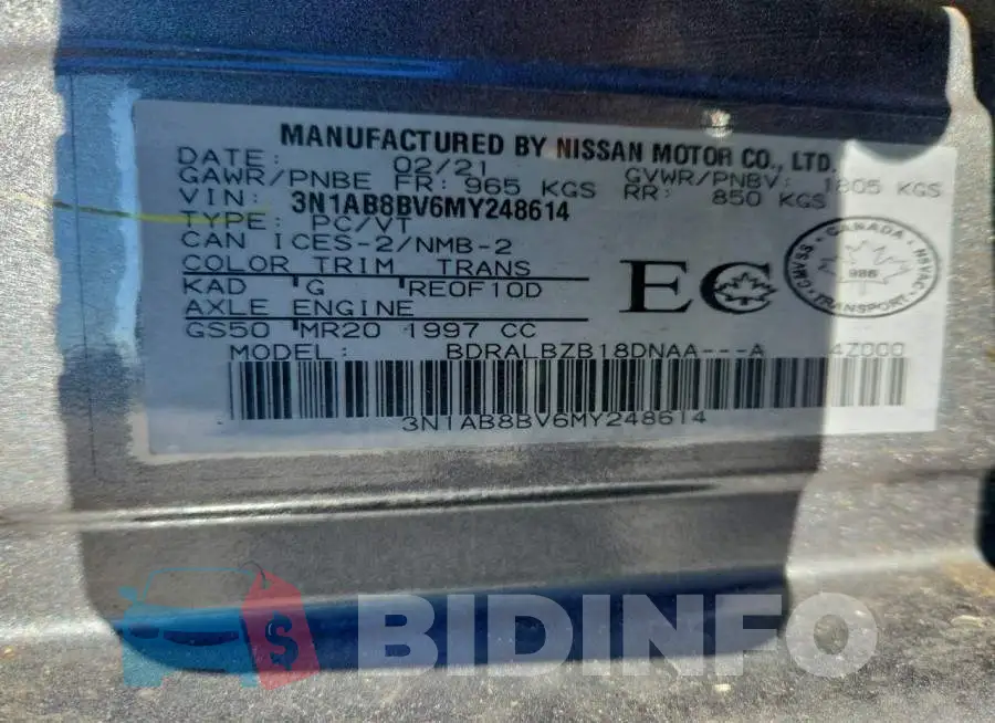 3N1AB8BV6MY248614 Photo# 12