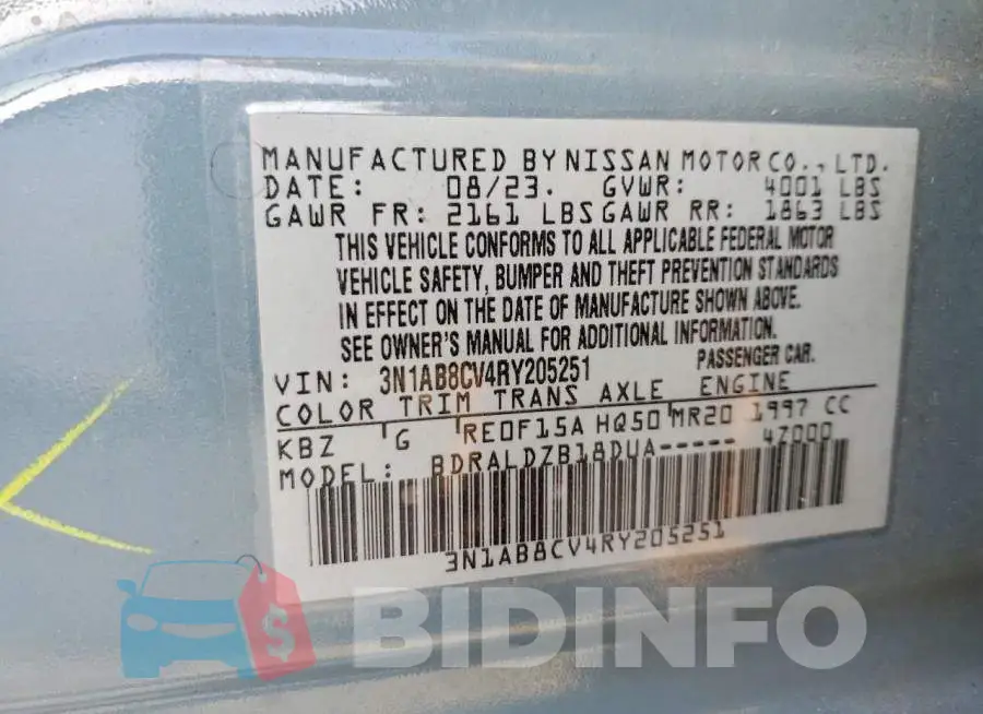 3N1AB8CV4RY205251 Photo# 12