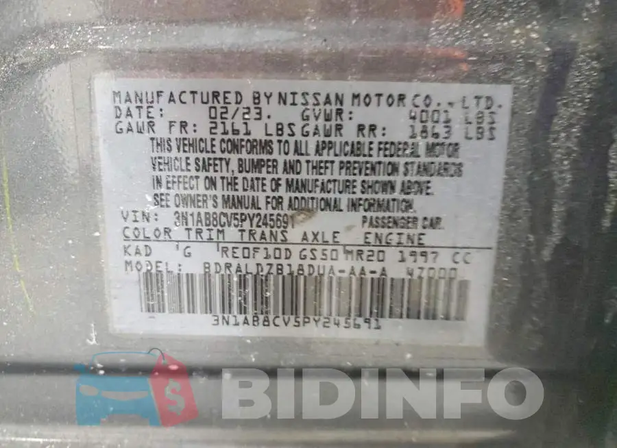 3N1AB8CV5PY245691 Photo# 12
