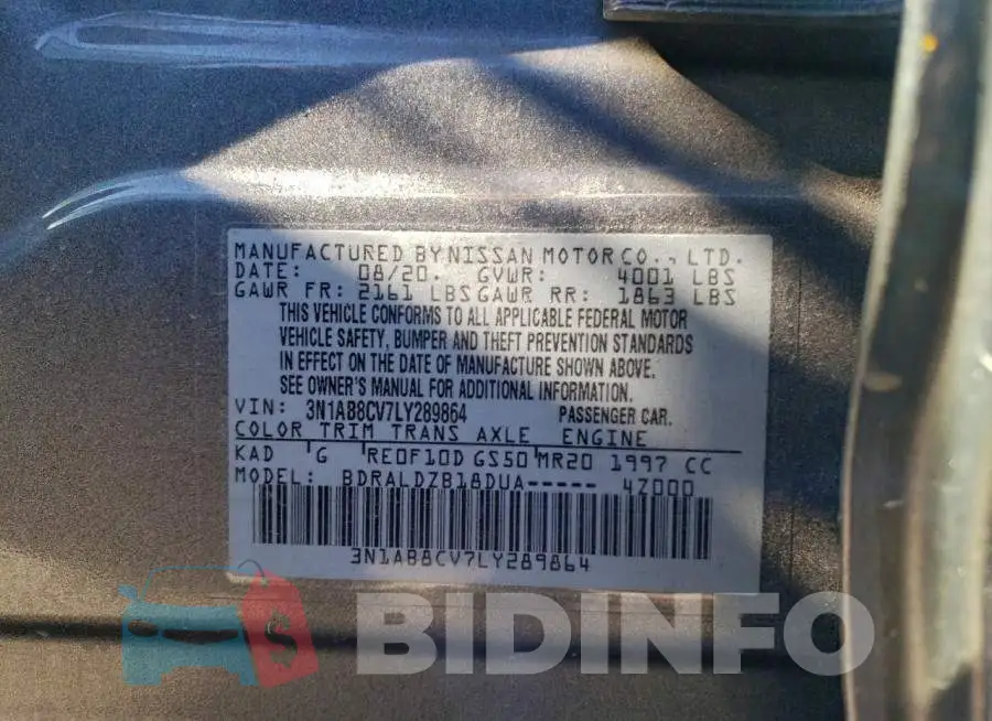 3N1AB8CV7LY289864 Photo# 12
