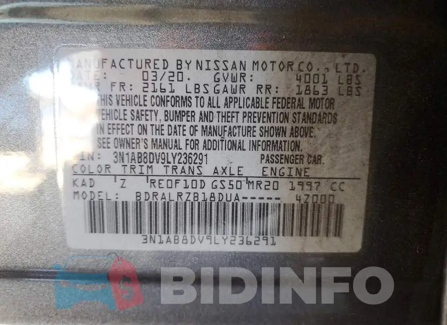3N1AB8DV9LY236291 Photo# 12
