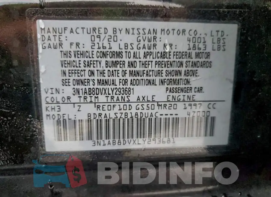 3N1AB8DVXLY293681 Photo# 12