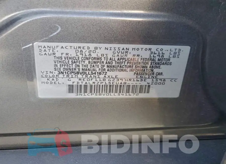 3N1CP5BV0LL541672 Photo# 13