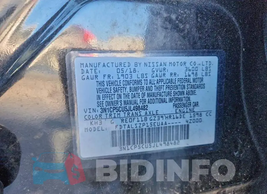 3N1CP5CU5JL498482 Photo# 13