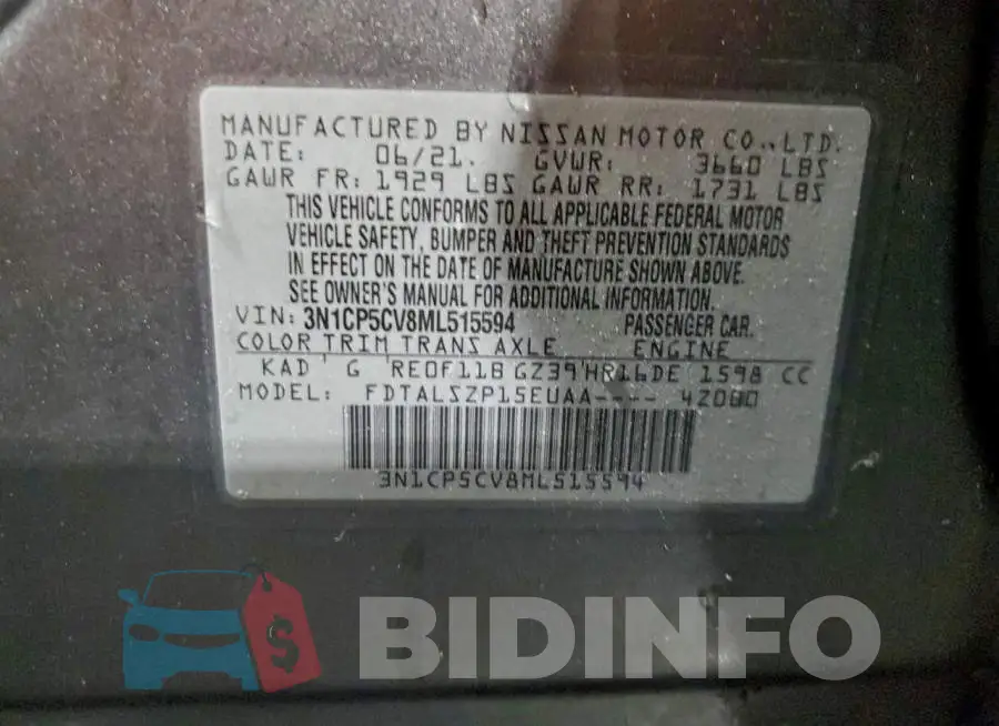 3N1CP5CV8ML515594 Photo# 12