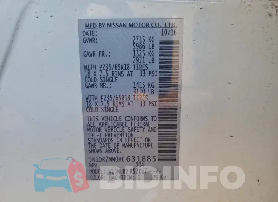 5N1DR2MM0HC631885 Photo# 12