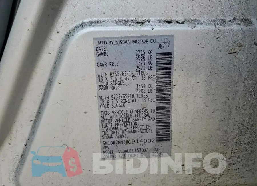 5N1DR2MN5HC914002 Photo# 13