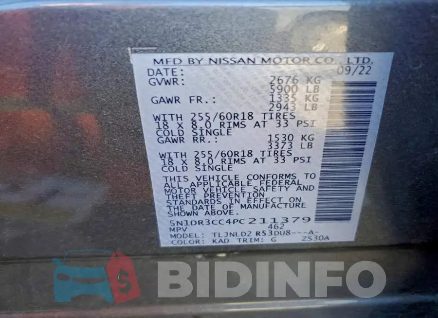 5N1DR3CC4PC211379 Photo# 14