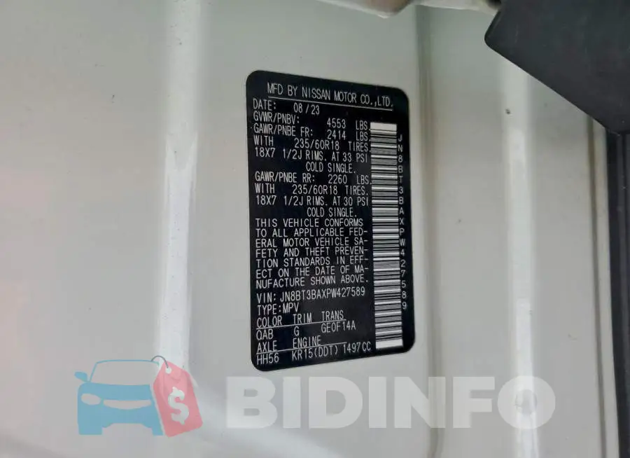 JN8BT3BAXPW427589 Photo# 14