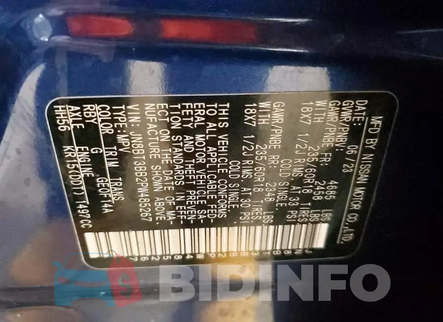 JN8BT3BB2PW485267 Photo# 13
