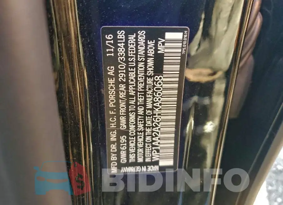 WP1AA2A26HKA86068 Photo# 13