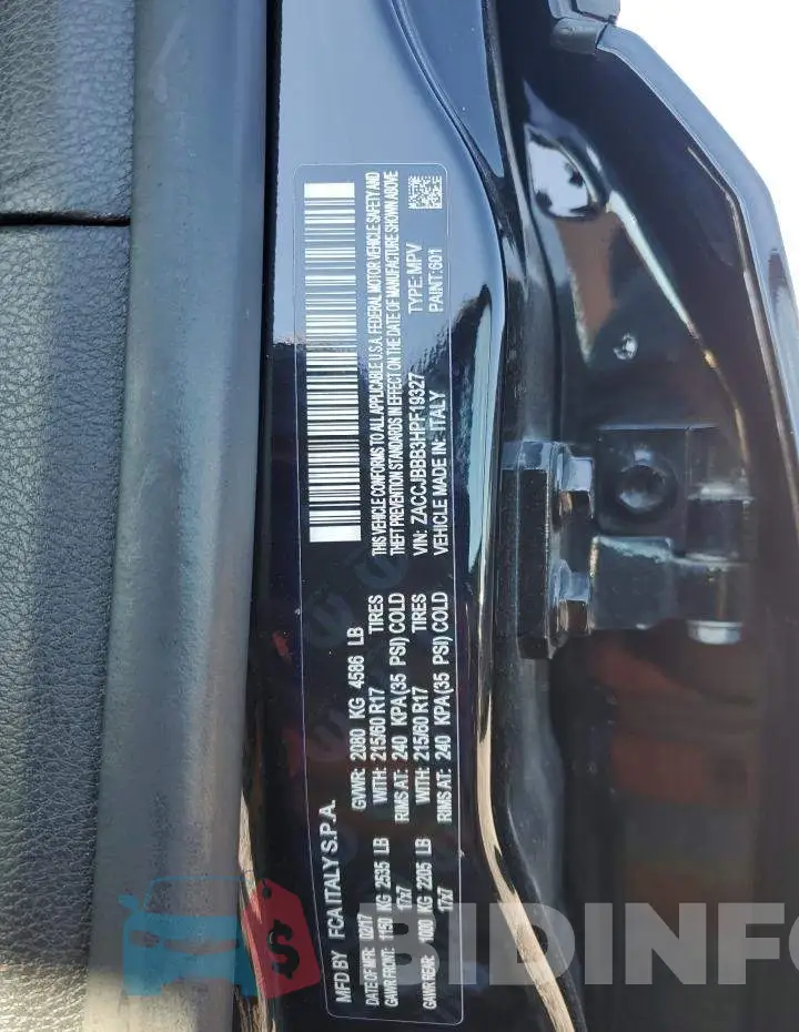 ZACCJBBB3HPF19327 Photo# 13