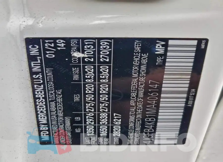 4JGFB4KB1MA406147 Photo# 13